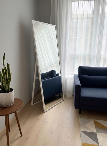 Підлогове дзеркало на ніжці в сріблястій рамі 170х70 p_170_70_s фото